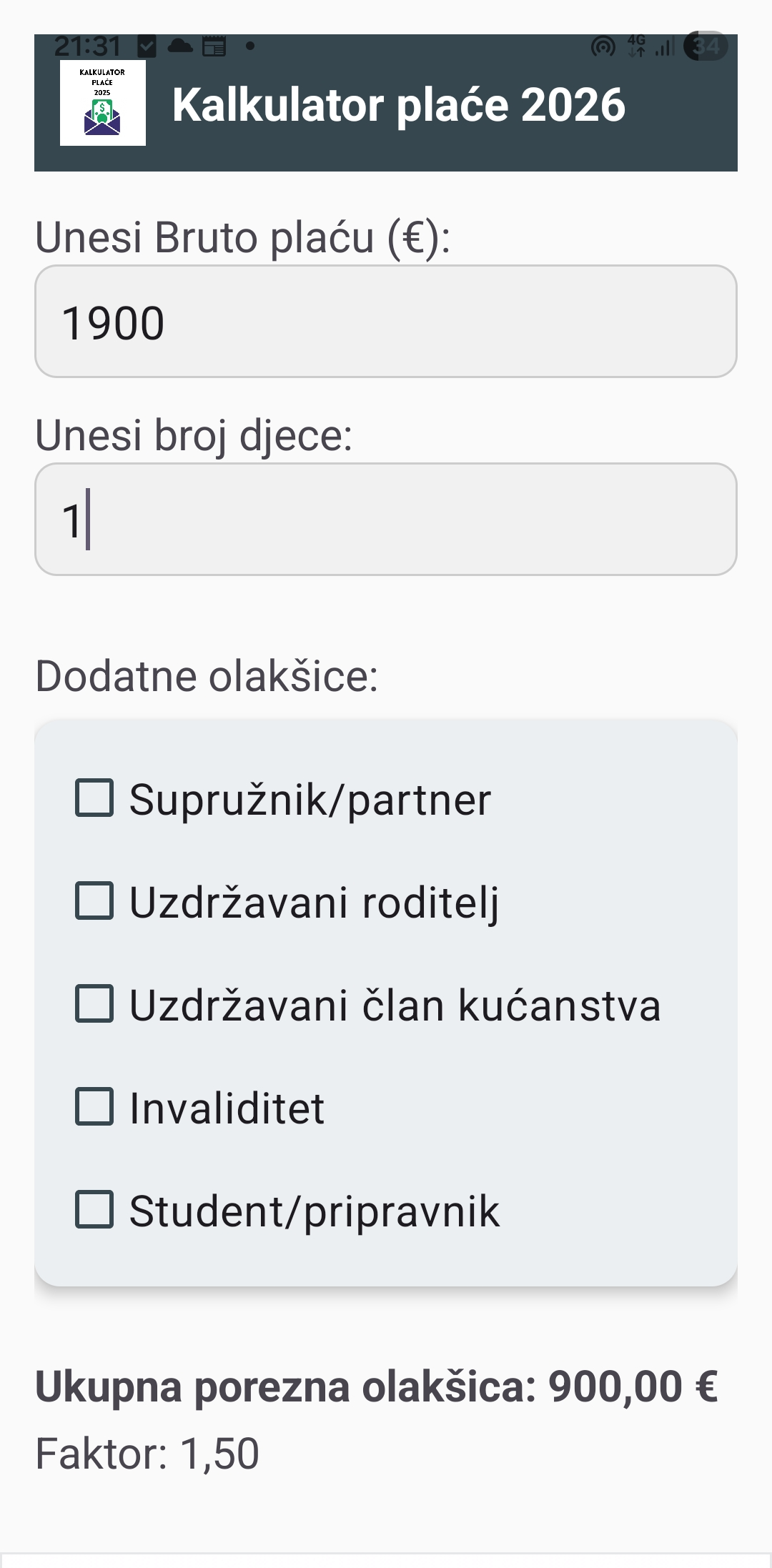 Unos podataka u aplikaciji